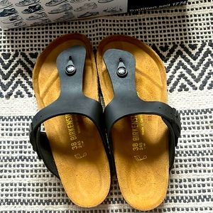 NWB Unisex Birkenstock Ramses Birko-Flor Black Sandal- 8(W) & 6 (M)